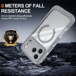 For iPhone 18 Pro / 17 Pro Magnetic Case PC + TPU Phone Cover with Tempered Glass Screen Film