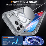 For iPhone 18 Pro / 17 Pro Magnetic Case PC + TPU Phone Cover with Tempered Glass Screen Film