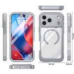 For iPhone 18 Pro / 17 Pro Magnetic Case PC + TPU Phone Cover with Tempered Glass Screen Film