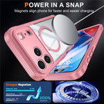Til iPhone 18 Pro Max / 17 Pro Max cover kompatibel med MagSafe PC + TPU telefoncover med skærmbeskyttelsesfilm af hærdet glas