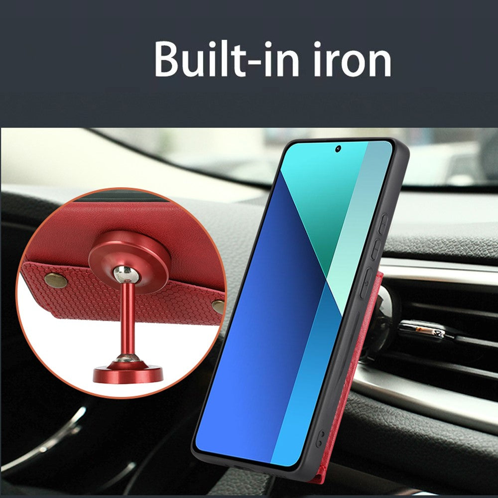 For Xiaomi Redmi Note 13 Pro 4G / Poco M6 Pro 4G Case with Card Slots Kickstand Leather + TPU Phone Cover