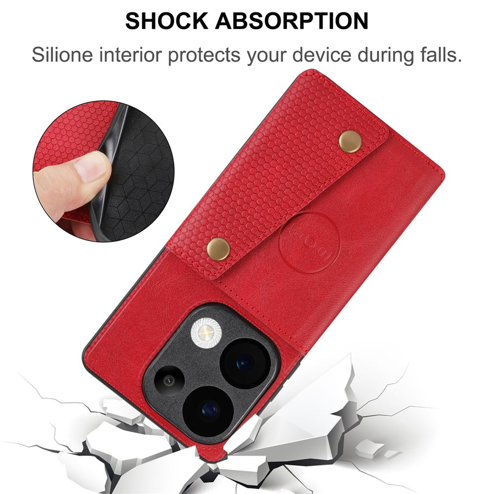 For Xiaomi Redmi Note 13 Pro 4G / Poco M6 Pro 4G Case with Card Slots Kickstand Leather + TPU Phone Cover