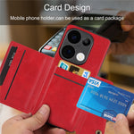 For Xiaomi Redmi Note 13 Pro 4G / Poco M6 Pro 4G Case with Card Slots Kickstand Leather + TPU Phone Cover