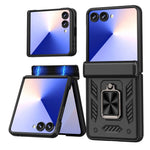 For Samsung Galaxy Z Flip7 5G Case PC + TPU Shockproof Phone Back Cover with Kickstand