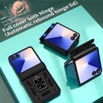 For Samsung Galaxy Z Flip7 5G Case PC + TPU Shockproof Phone Back Cover with Kickstand