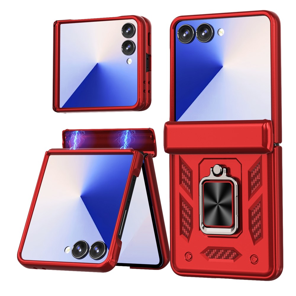 For Samsung Galaxy Z Flip7 5G Case PC + TPU Shockproof Phone Back Cover with Kickstand
