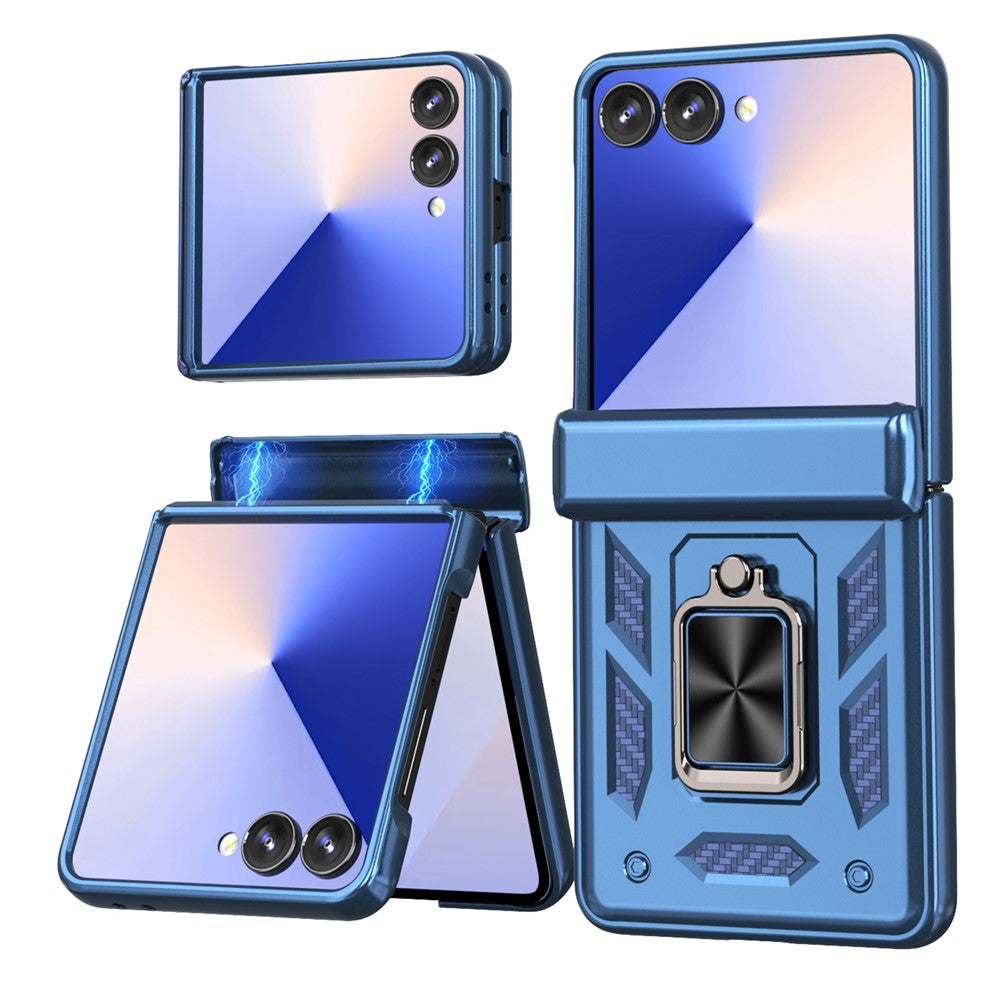 For Samsung Galaxy Z Flip7 5G Case PC + TPU Shockproof Phone Back Cover with Kickstand