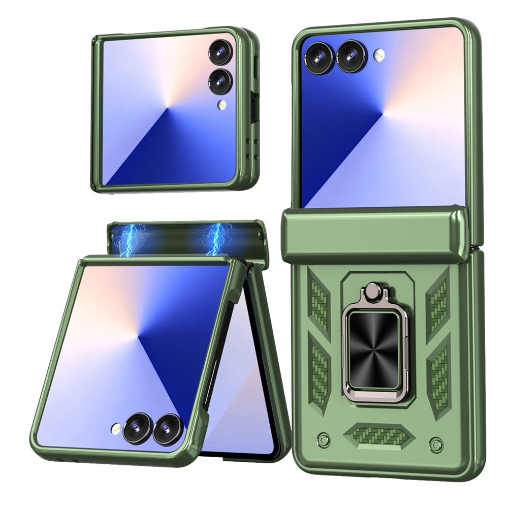 For Samsung Galaxy Z Flip7 5G Case PC + TPU Shockproof Phone Back Cover with Kickstand