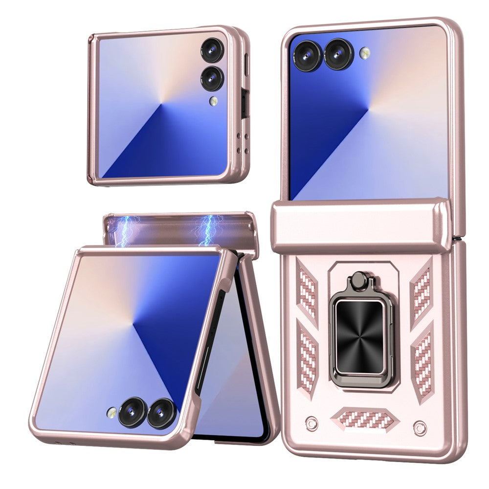For Samsung Galaxy Z Flip7 5G Case PC + TPU Shockproof Phone Back Cover with Kickstand