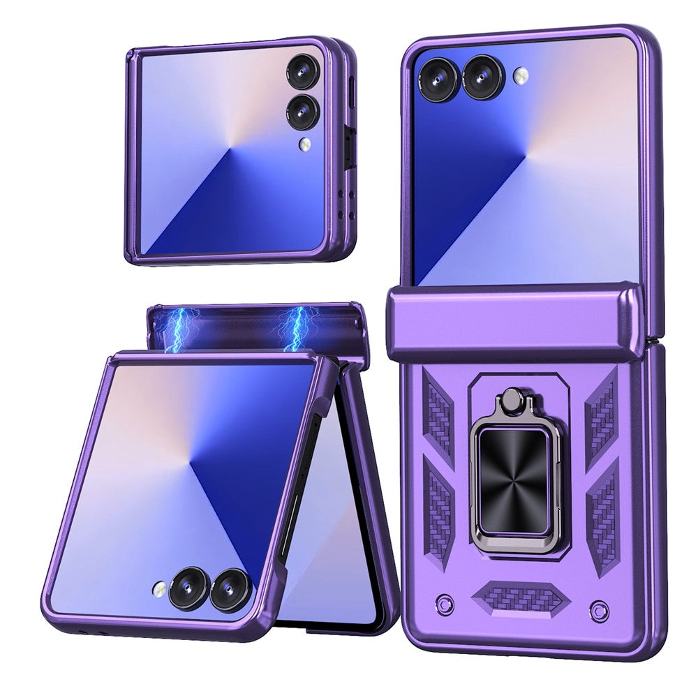 For Samsung Galaxy Z Flip7 5G Case PC + TPU Shockproof Phone Back Cover with Kickstand