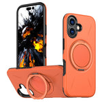 For iPhone 17 Magnetic Case Rotating Kickstand TPU + PC Phone Cover