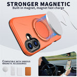 For iPhone 17 Magnetic Case Rotating Kickstand TPU + PC Phone Cover