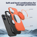 For iPhone 17 Magnetic Case Rotating Kickstand TPU + PC Phone Cover