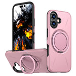 For iPhone 17 Magnetic Case Rotating Kickstand TPU + PC Phone Cover