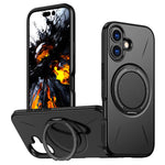 For iPhone 17 Magnetic Case Rotating Kickstand TPU + PC Phone Cover