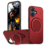For iPhone 17 Magnetic Case Rotating Kickstand TPU + PC Phone Cover