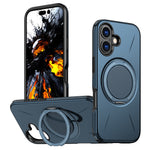 For iPhone 17 Magnetic Case Rotating Kickstand TPU + PC Phone Cover