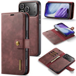 DG.MING for iPhone 18 Pro Max / 17 Pro Max Case Detachable Split Leather Phone Cover