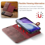 DG.MING for iPhone 18 Pro Max / 17 Pro Max Case Detachable Split Leather Phone Cover