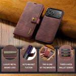DG.MING for iPhone 18 Pro Max / 17 Pro Max Case Detachable Split Leather Phone Cover