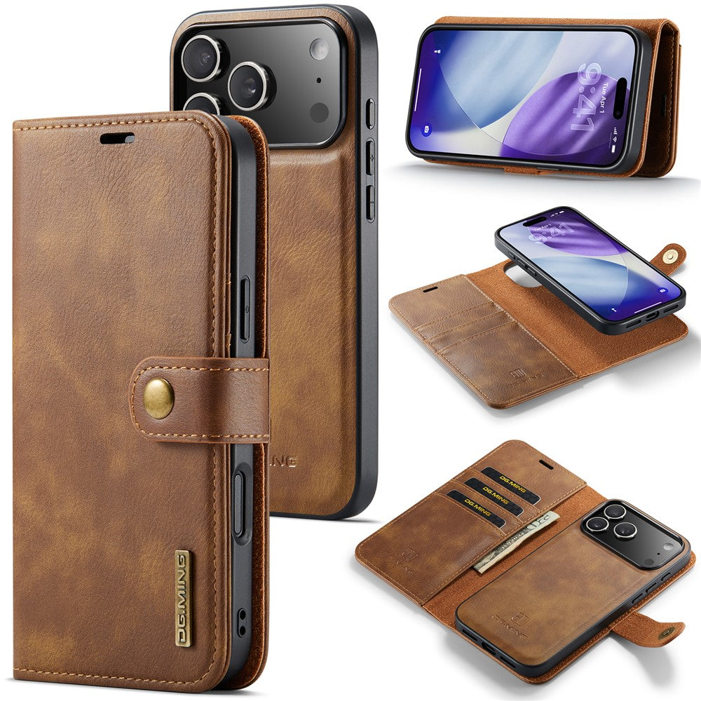 DG.MING for iPhone 18 Pro Max / 17 Pro Max Case Detachable Split Leather Phone Cover