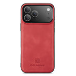 DG.MING For iPhone 18 Pro / 17 Pro Case PU Leather Covered PC + TPU Hybrid Phone Shell