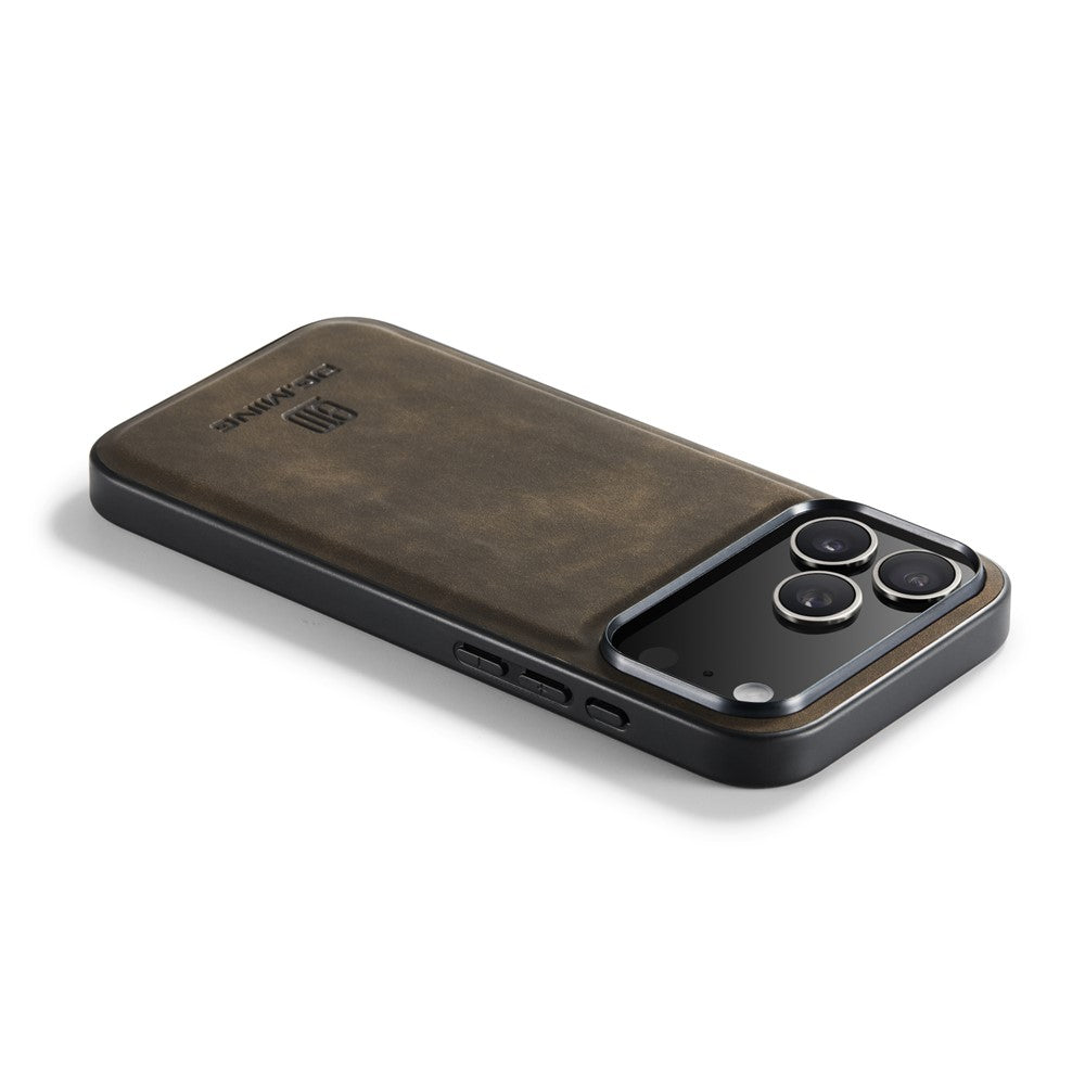 DG.MING til iPhone 18 Pro Max / 17 Pro Max etui PU-læderbeklædt PC + TPU hybrid telefoncover
