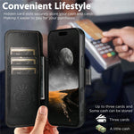 SUTENI Q-05 Plånboksfodral för iPhone 17 Pro, 2-i-1 avtagbart läderfodral med stativ