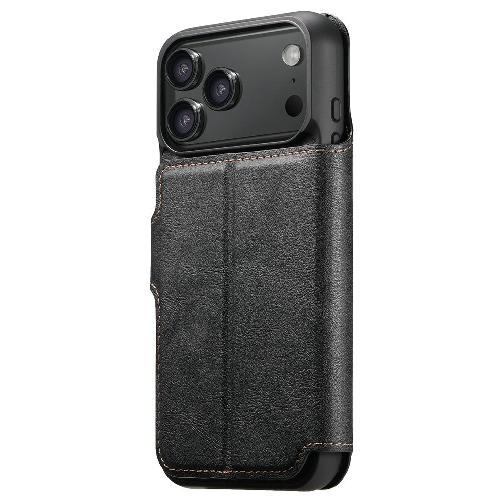 SUTENI Q-05 Plånboksfodral för iPhone 17 Pro, 2-i-1 avtagbart läderfodral med stativ