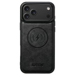SUTENI Q-05 Plånboksfodral för iPhone 17 Pro, 2-i-1 avtagbart läderfodral med stativ