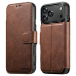 SUTENI Q-05 Plånboksfodral för iPhone 17 Pro, 2-i-1 avtagbart läderfodral med stativ