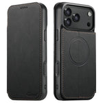 SUTENI J06 For iPhone 17 Pro Case Litchi Texture Leather Wallet Phone Shell Compatible with MagSafe