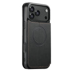 SUTENI J06 For iPhone 17 Pro Case Litchi Texture Leather Wallet Phone Shell Compatible with MagSafe