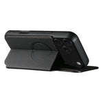 SUTENI J06 For iPhone 17 Pro Case Litchi Texture Leather Wallet Phone Shell Compatible with MagSafe