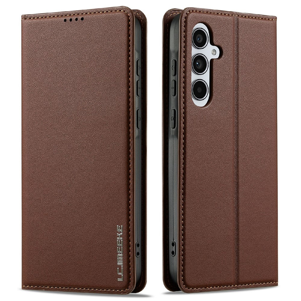LC.IMEEKE L1 Series for Samsung Galaxy S25 FE Case PU Leather Wallet Stand Protective Phone Cover