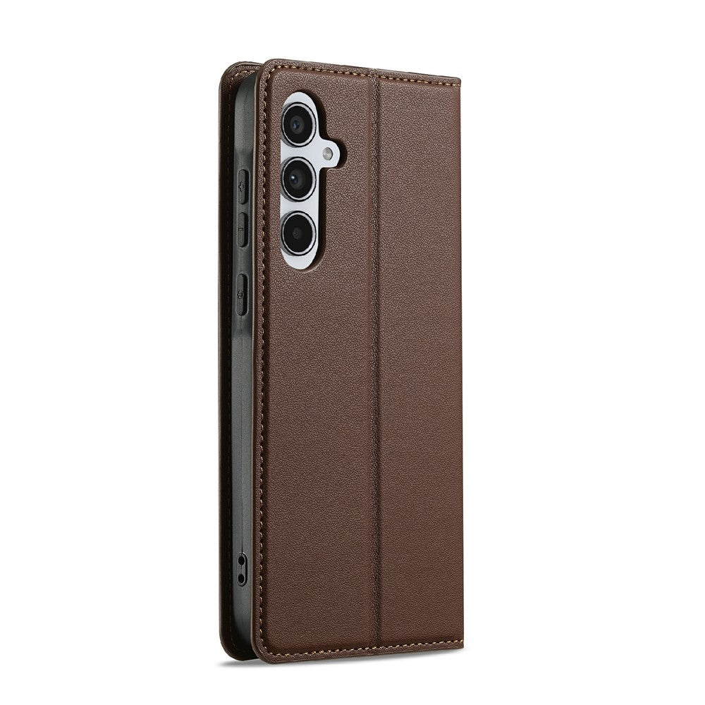 LC.IMEEKE L1 Series for Samsung Galaxy S25 FE Case PU Leather Wallet Stand Protective Phone Cover