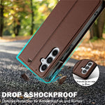 LC.IMEEKE L1 Series for Samsung Galaxy S25 FE Case PU Leather Wallet Stand Protective Phone Cover