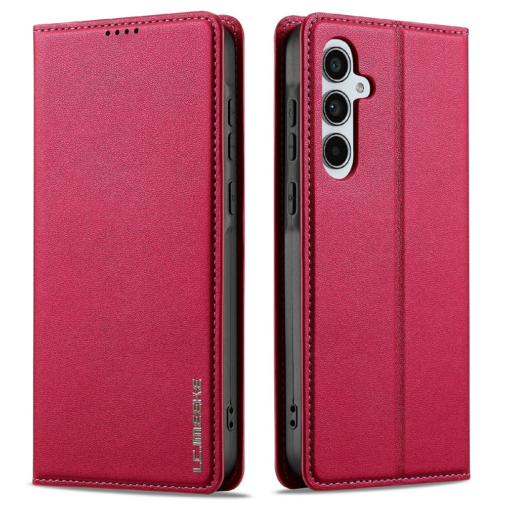 LC.IMEEKE L1 Series for Samsung Galaxy S25 FE Case PU Leather Wallet Stand Protective Phone Cover