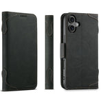 SUTENI J07 til iPhone 17-cover kompatibelt med MagSafe Litchi-tekstur læderpung telefoncover