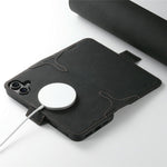 SUTENI J07 til iPhone 17-cover kompatibelt med MagSafe Litchi-tekstur læderpung telefoncover