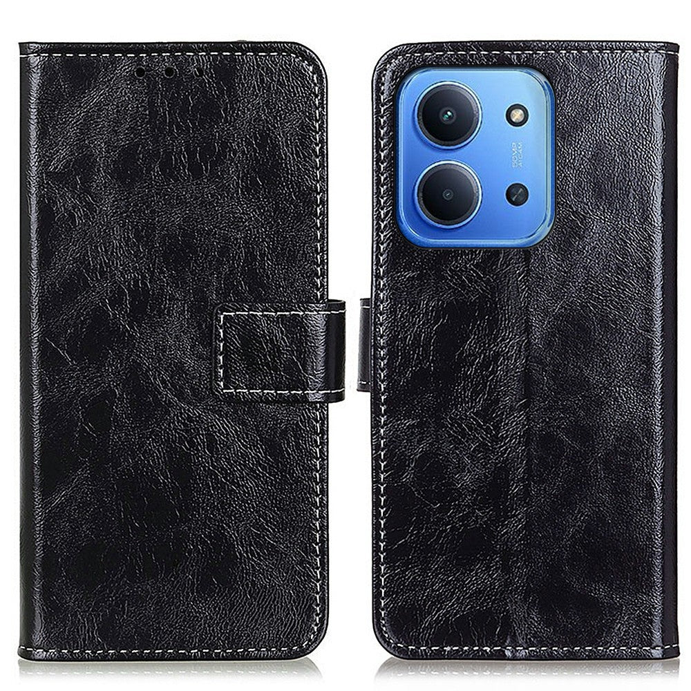For Xiaomi Redmi 15C 4G (Global) (171mm) / Poco C85 4G (171mm) Case Wallet Leather Phone Cover Crazy Horse Texture