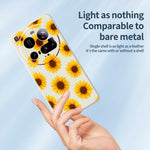Xiaomi 15 Ultra-skal med solrosmönster och rak kant i TPU-fodral