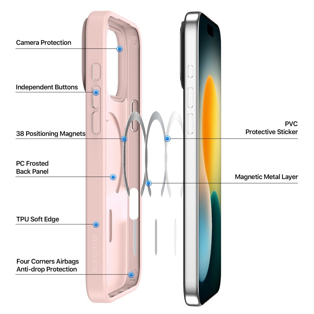 DUX DUCIS Yind iPhone 17 Pro Max Skal MagSafe TPU/PC Matt - Ljusrosa