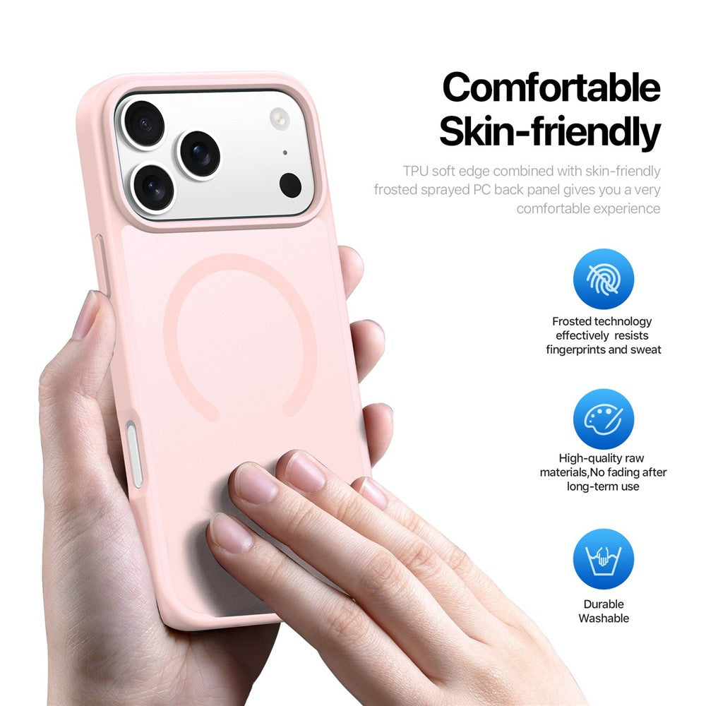DUX DUCIS Yind iPhone 17 Pro Max Skal MagSafe TPU/PC Matt - Ljusrosa
