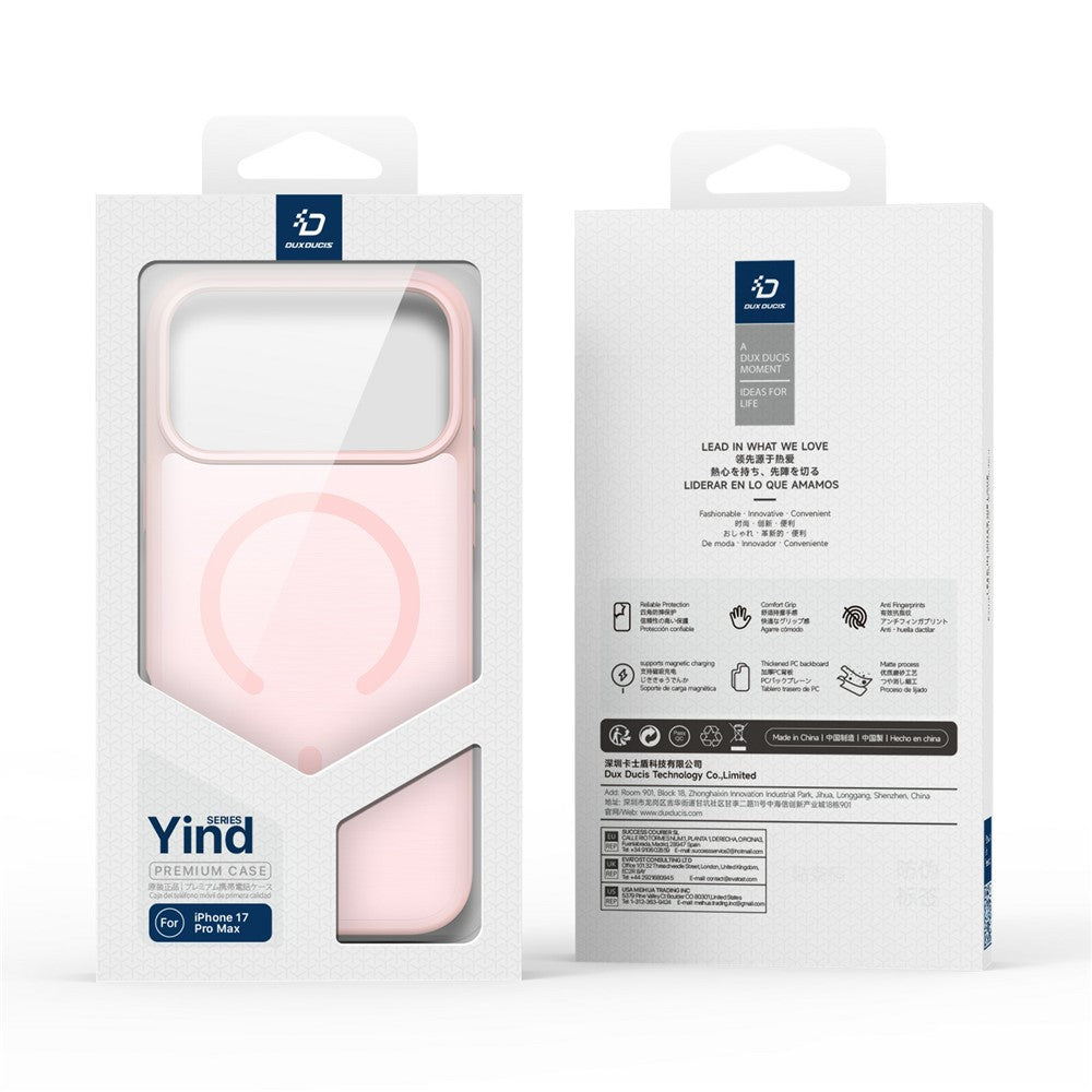 DUX DUCIS Yind iPhone 17 Pro Max Skal MagSafe TPU/PC Matt - Ljusrosa