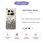 For Xiaomi 15 Ultra Case Grey Flowers Pattern Printing Straight Edge TPU Phone Back Cover