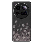 For Xiaomi 15 Ultra Case Grey Flowers Pattern Printing Straight Edge TPU Phone Back Cover