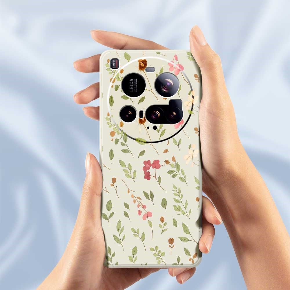 Xiaomi 15 Ultra-skal Litet blommigt bladmönster tryck rak kant TPU-mobilbaksida