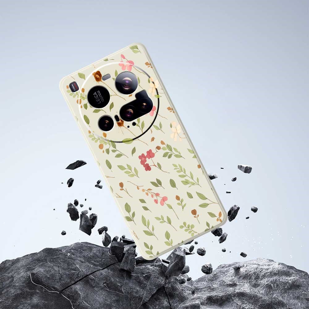 Xiaomi 15 Ultra-skal Litet blommigt bladmönster tryck rak kant TPU-mobilbaksida