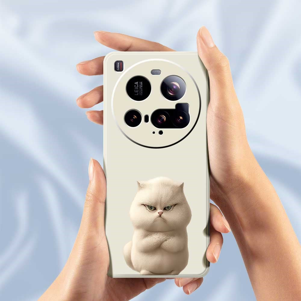 For Xiaomi 15 Ultra Case Angry Cat Pattern Printing Straight Edge TPU Phone Back Cover